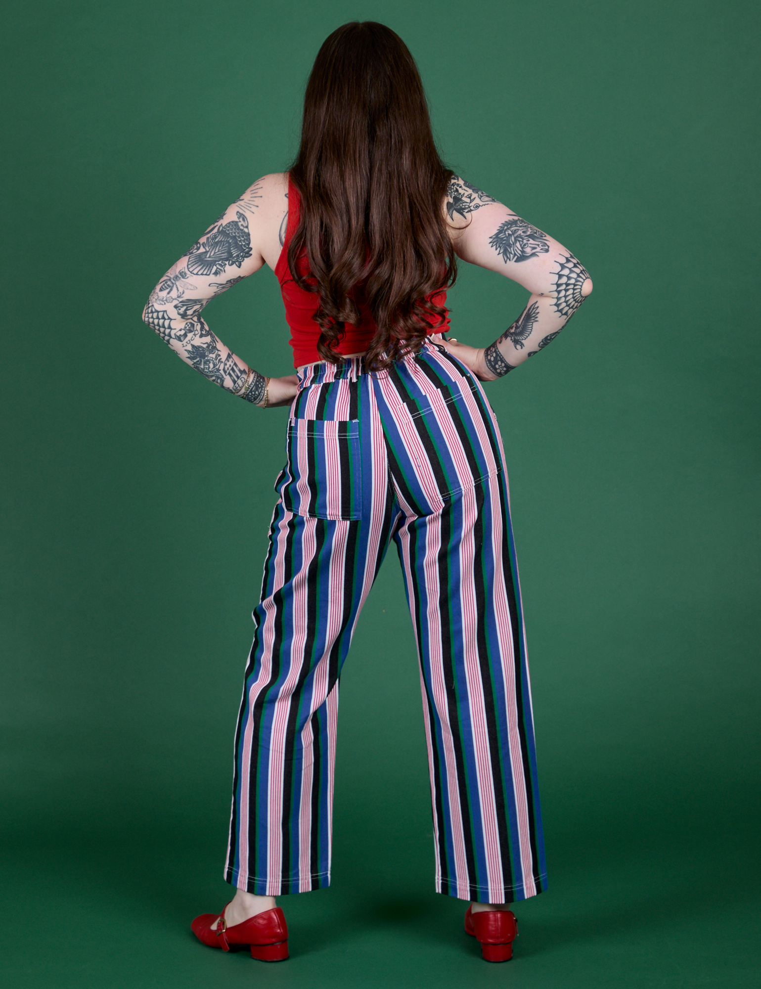  Work Pants in Pacific Stripe back view on Sydney