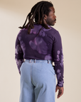 Long Sleeve Baby Tee in Dark Lavender back view on Demi