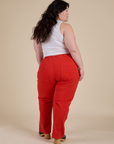Back view of Work Pants in Mustang Red on Ashley