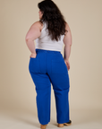 Work Pants in Royal Blue back view on Ashley