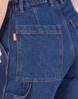 Back pocket close up of Carpenter Jeans in Dark Wash on Allison