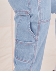 Carpenter Jeans in Light Wash close up of side pockets