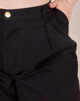 Front close up of Heavyweight Trousers in Basic Black on Ashley