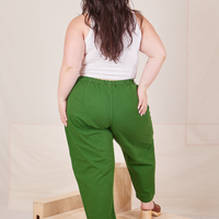 Back view of Heavyweight Trousers in Lawn Green on Ashley