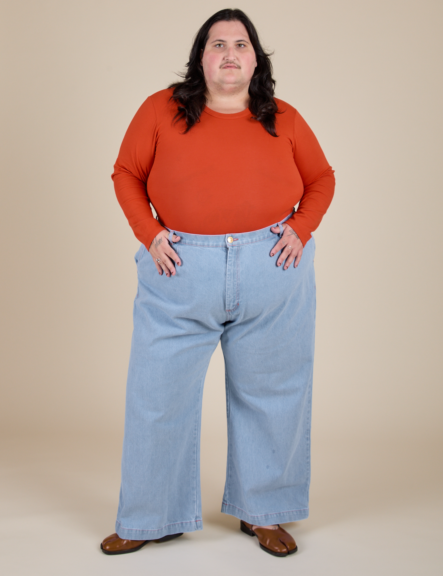 Long Sleeve Baby Tee - Chili Red