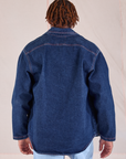 Denim Overshirt in Dark Wash back view on Issac