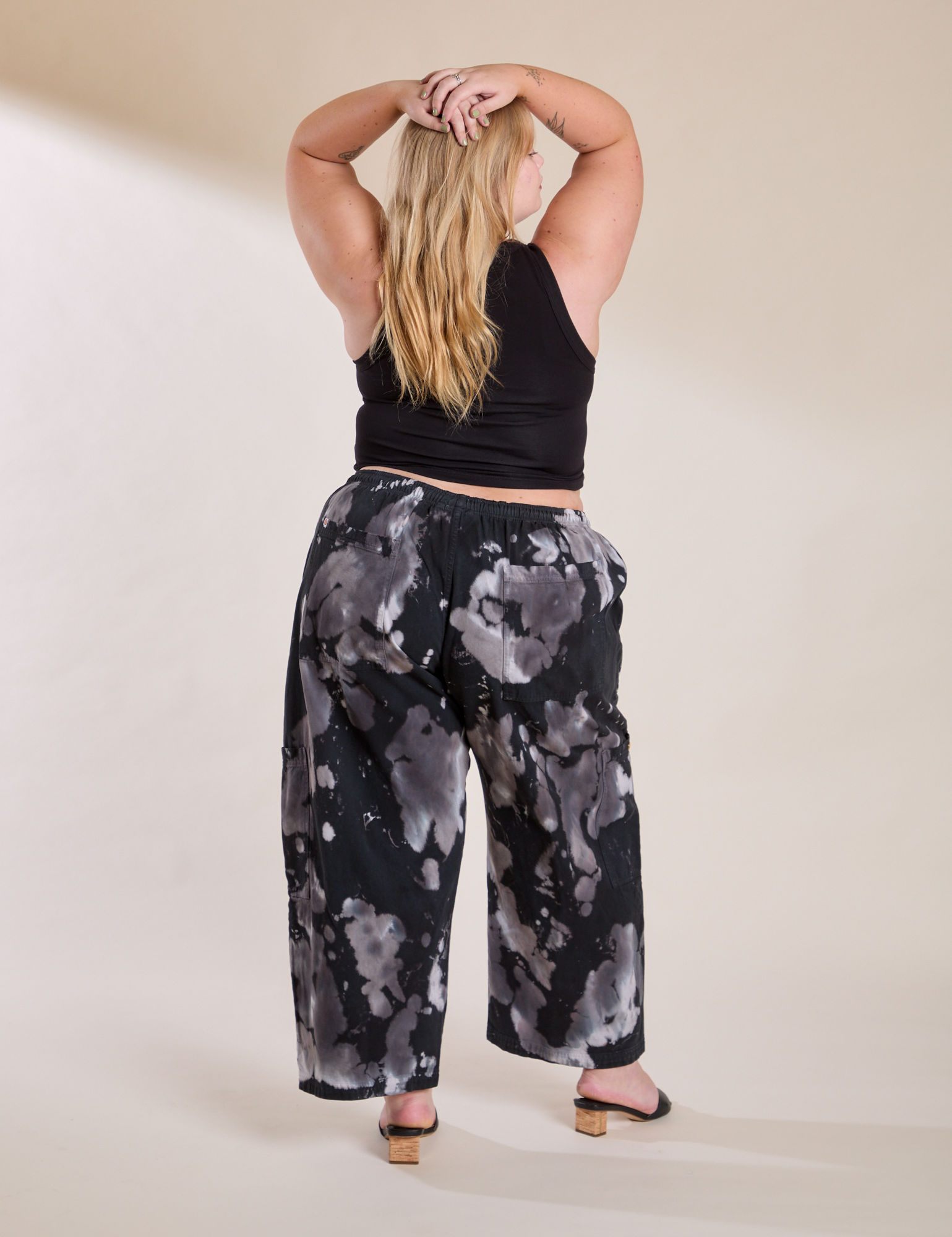 Magic Waters Drop Pocket Pants in Ink Blot back view on Juliet