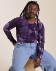 Long Sleeve Baby Tee in Dark Lavender worn by Demi