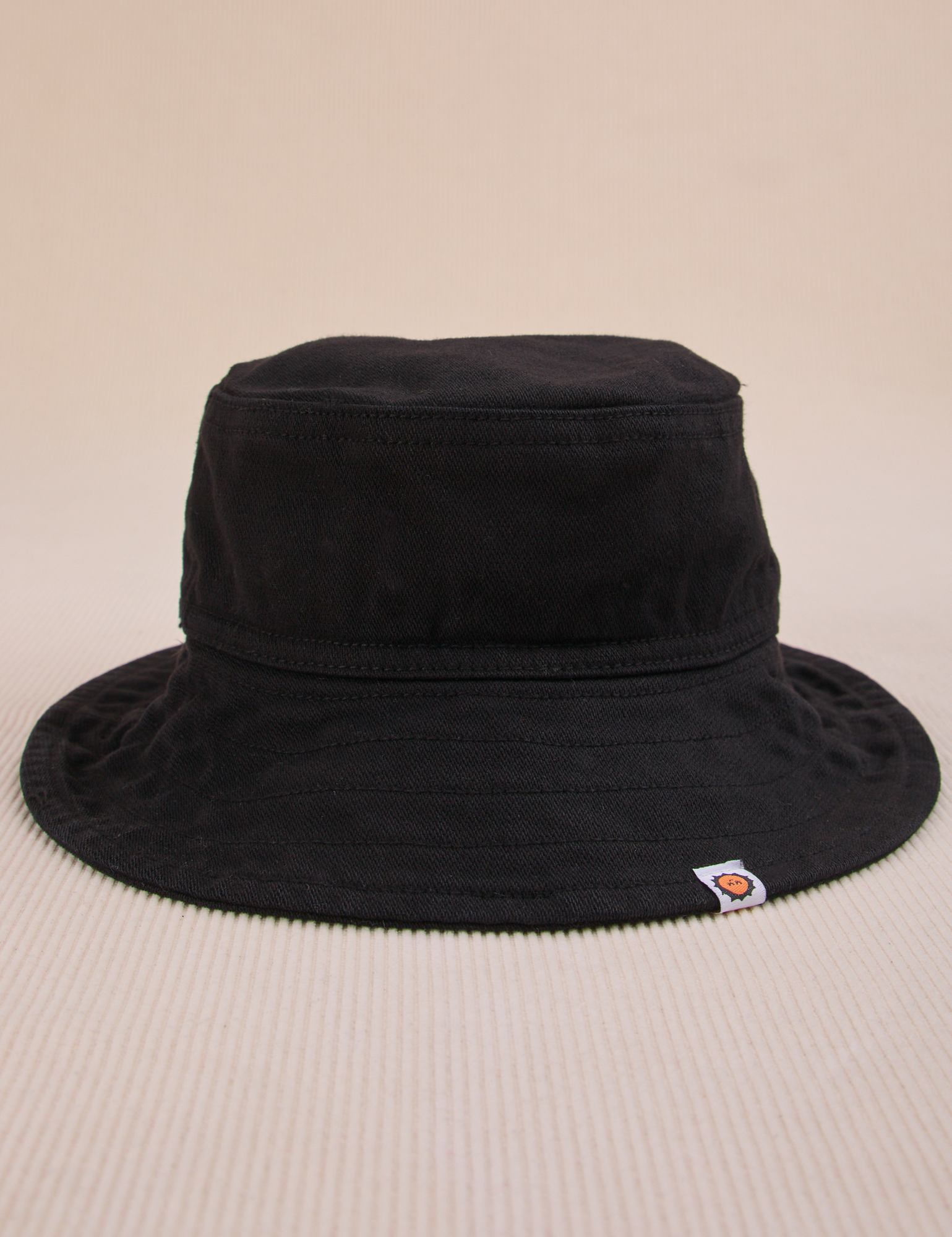 Wide Brim Denim Bucket Hat in Basic Black