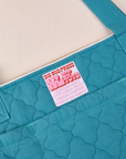 Quilted XL Tote in Marine Blue fabric detail close up