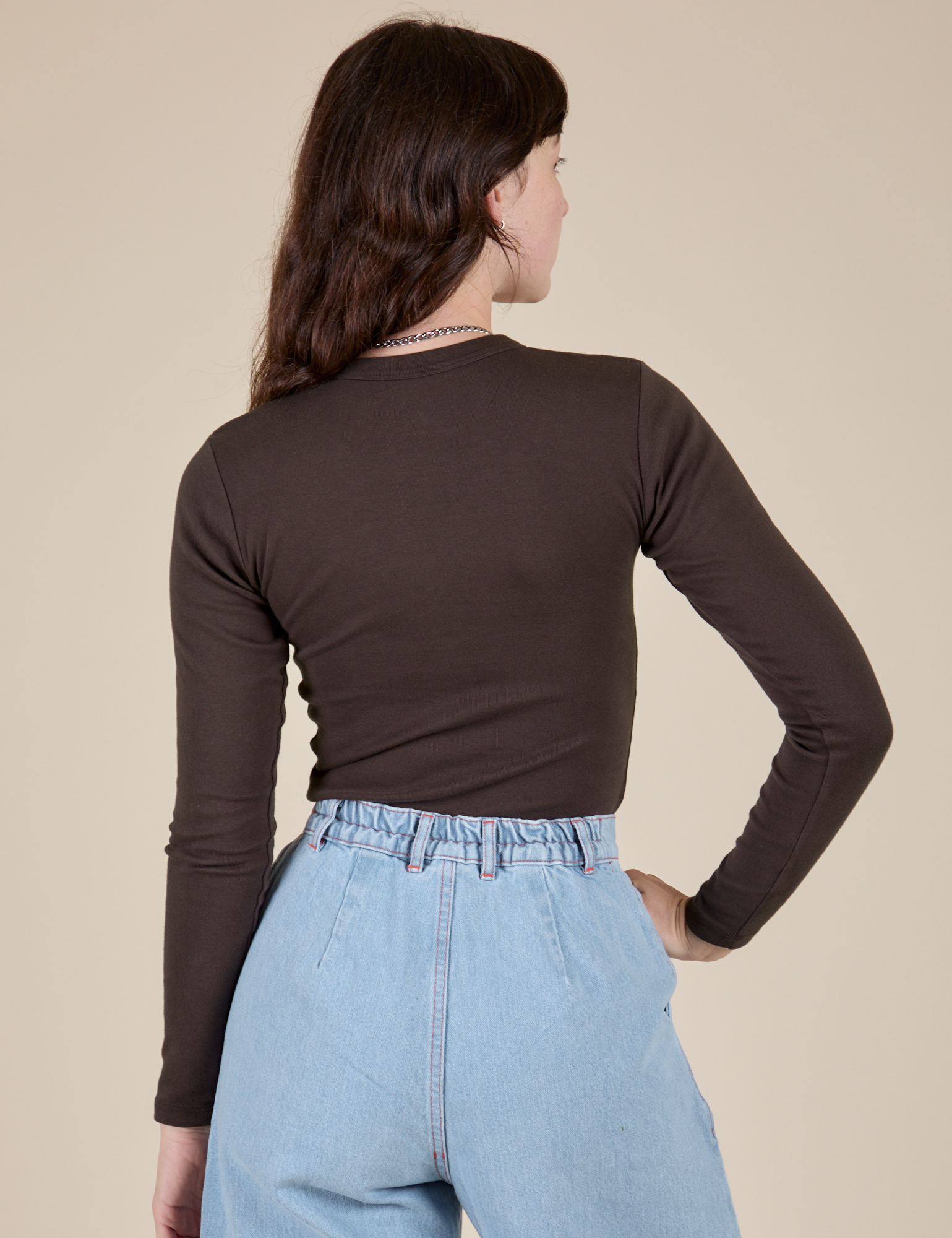 Long Sleeve Baby Tee - Espresso Brown