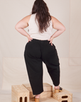 Back view of Heavyweight Trousers in Basic Black worn by Ashley.