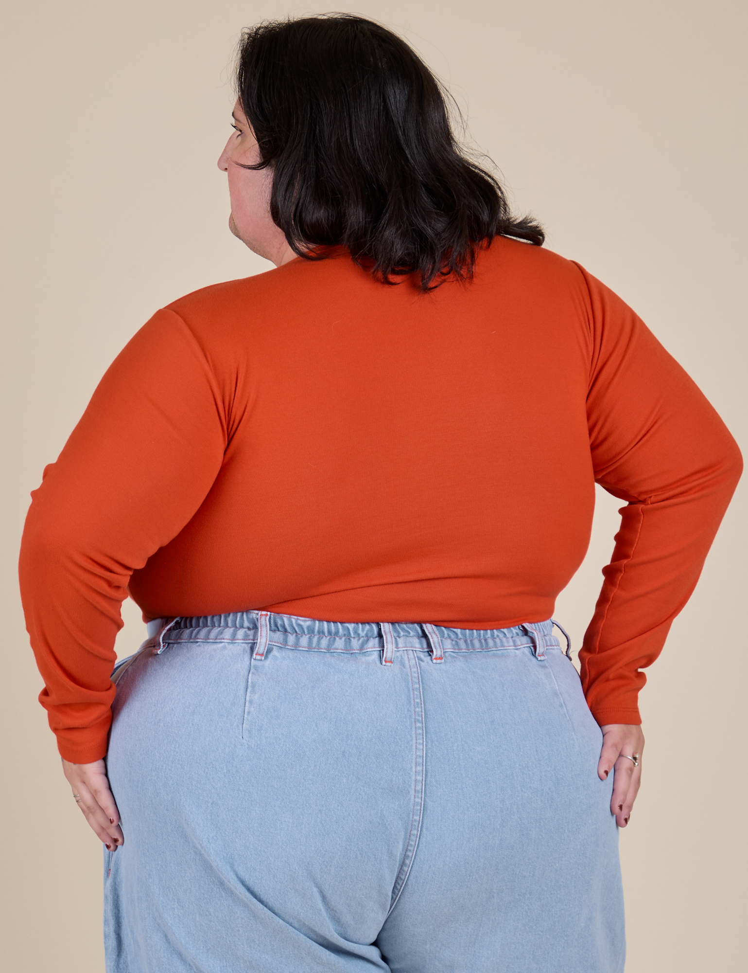 Long Sleeve Baby Tee - Chili Red