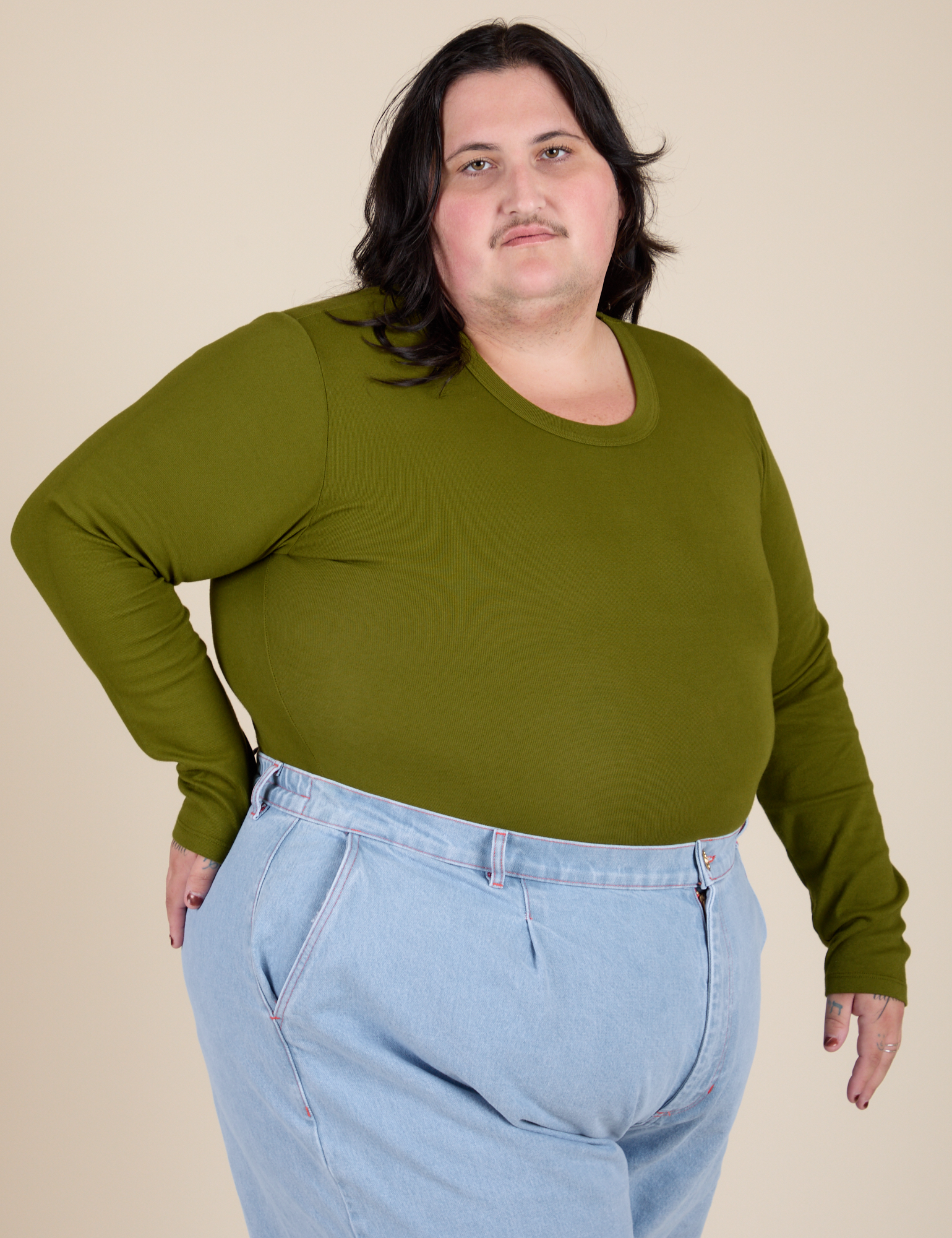 Long Sleeve Baby Tee - Summer Olive