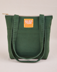 Over-Shoulder Zip Mini Tote in Dark Emerald Green