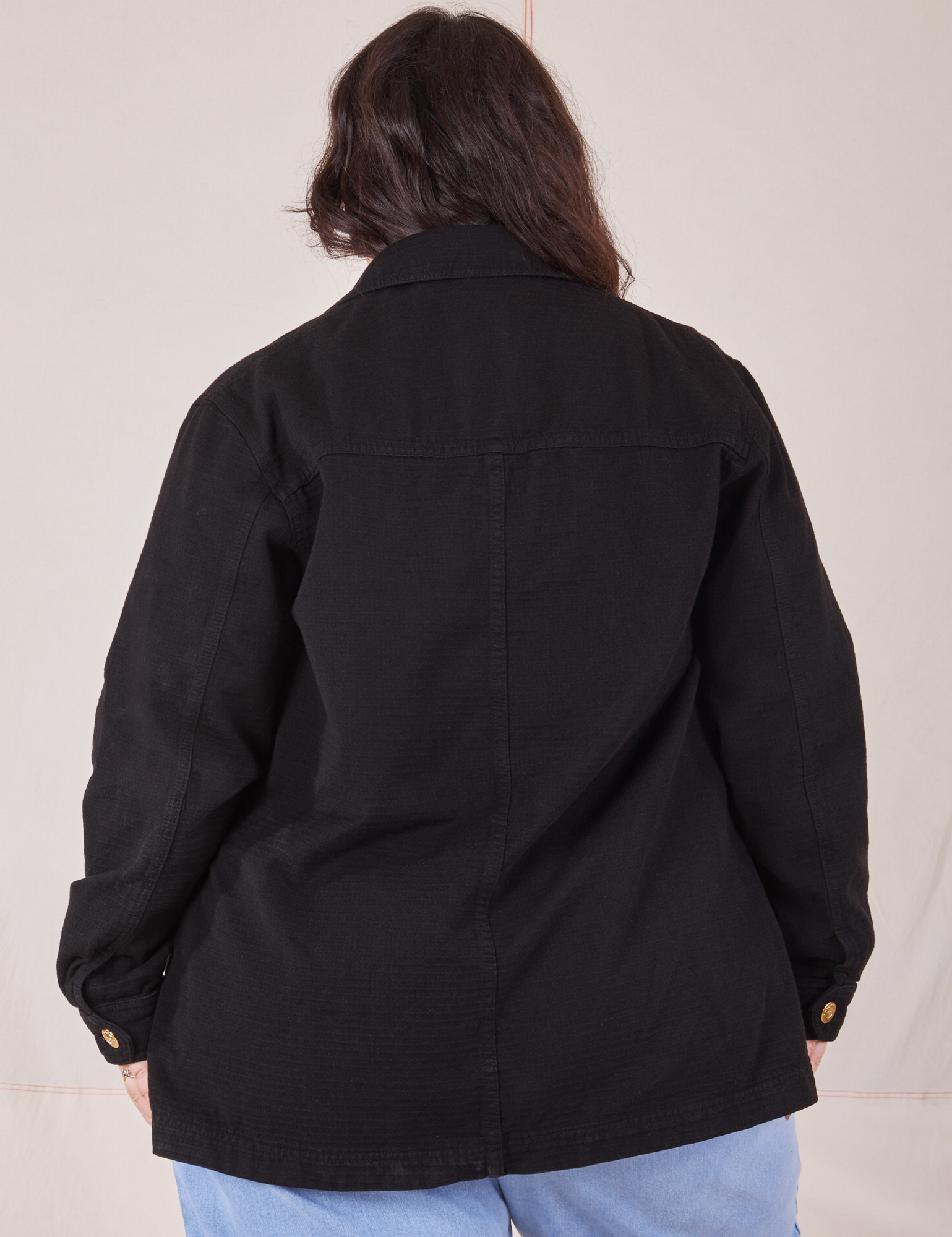 Field Coat in Basic Black back view on Ashley