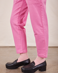 Petite Pencil Pants in Bubblegum Pink pant leg close up on Hana