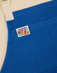 Full Denim Apron in Royal Blue close up