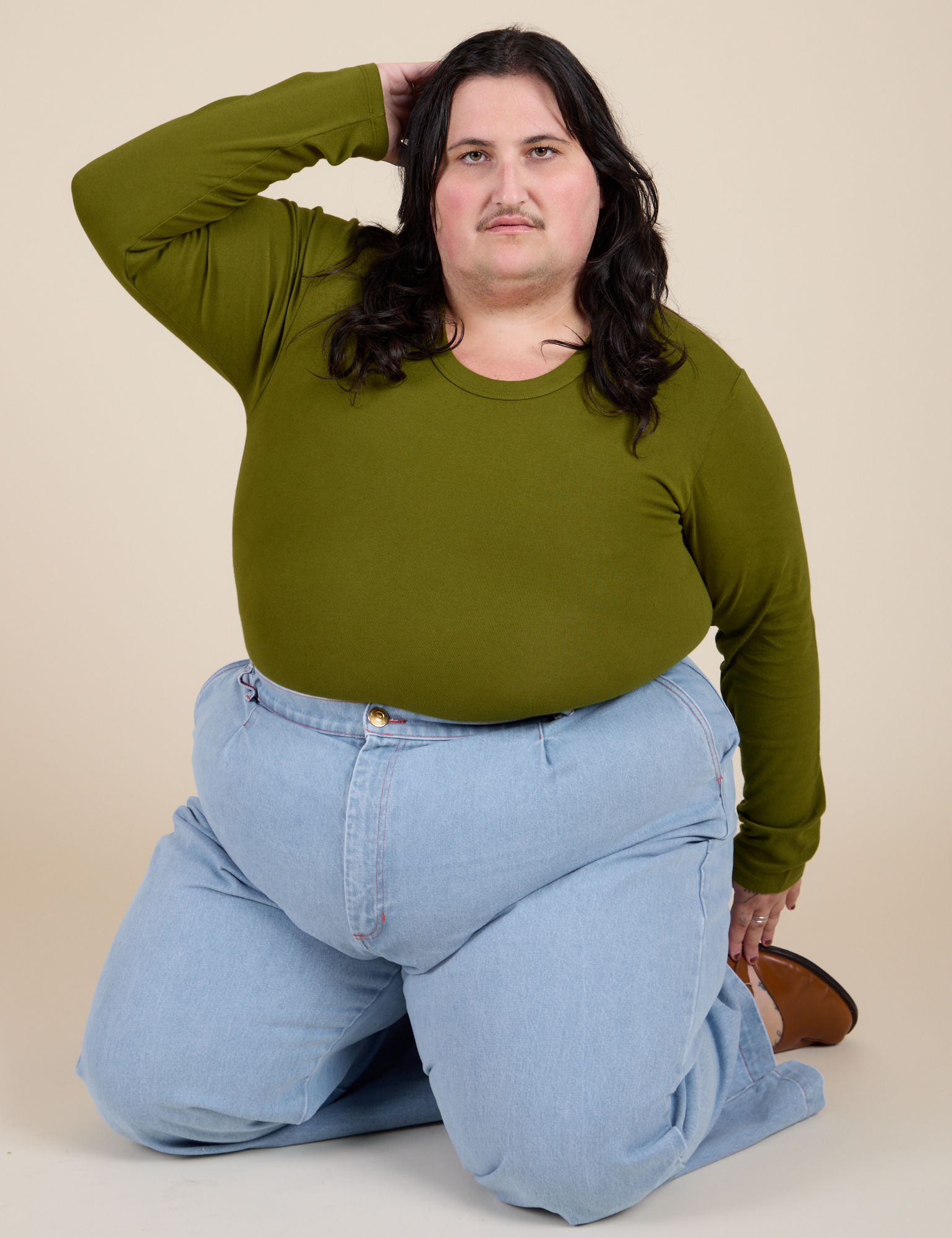 Long Sleeve Baby Tee - Summer Olive