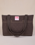 Quilted XL Tote in Espresso Brown