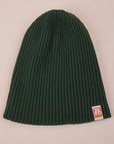 Ribbed Beanie in Swamp Green