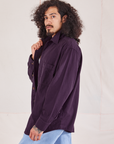Oversize Overshirt in Nebula Purple side view on Jesse