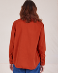 Oversize Overshirt in Paprika back view on Alex