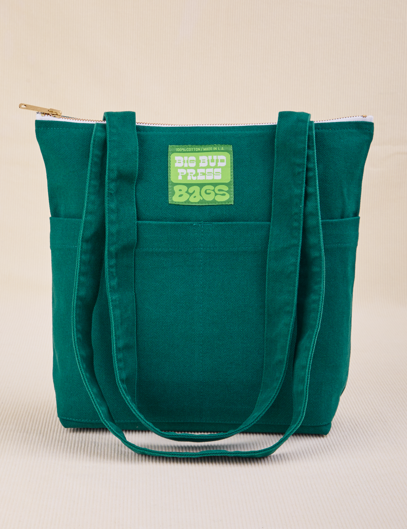 Over-Shoulder Zip Mini Tote in Hunter Green