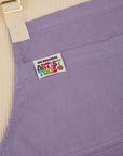 Full Denim Apron in Faded Grape close up