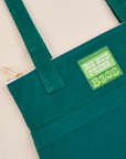 Over-Shoulder Zip Mini Tote in Hunter Green close up