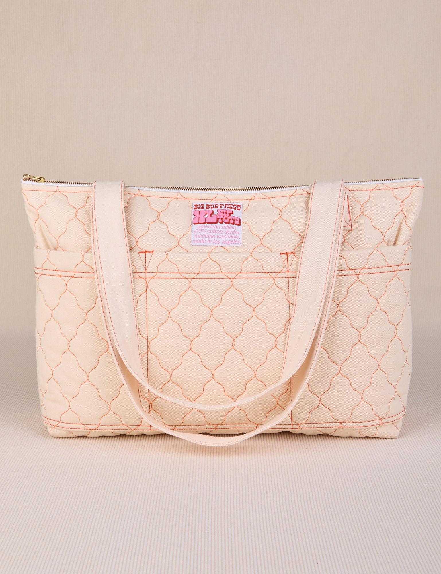 Quilted XL Tote in Vintage Tee Off-White