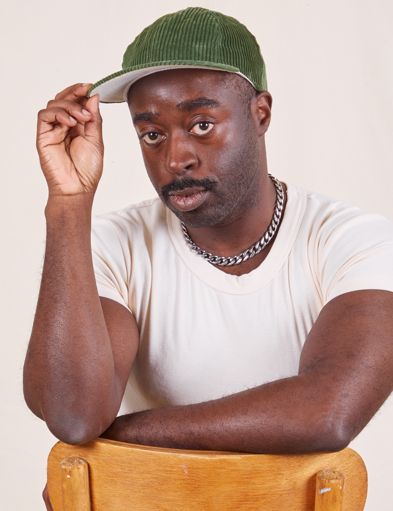 Dugout Corduroy Hat in Emerald Green worn by Eli