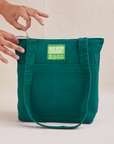 Over-Shoulder Zip Mini Tote in Hunter Green