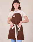 Full Denim Apron in Fudgesicle Brown on Alex