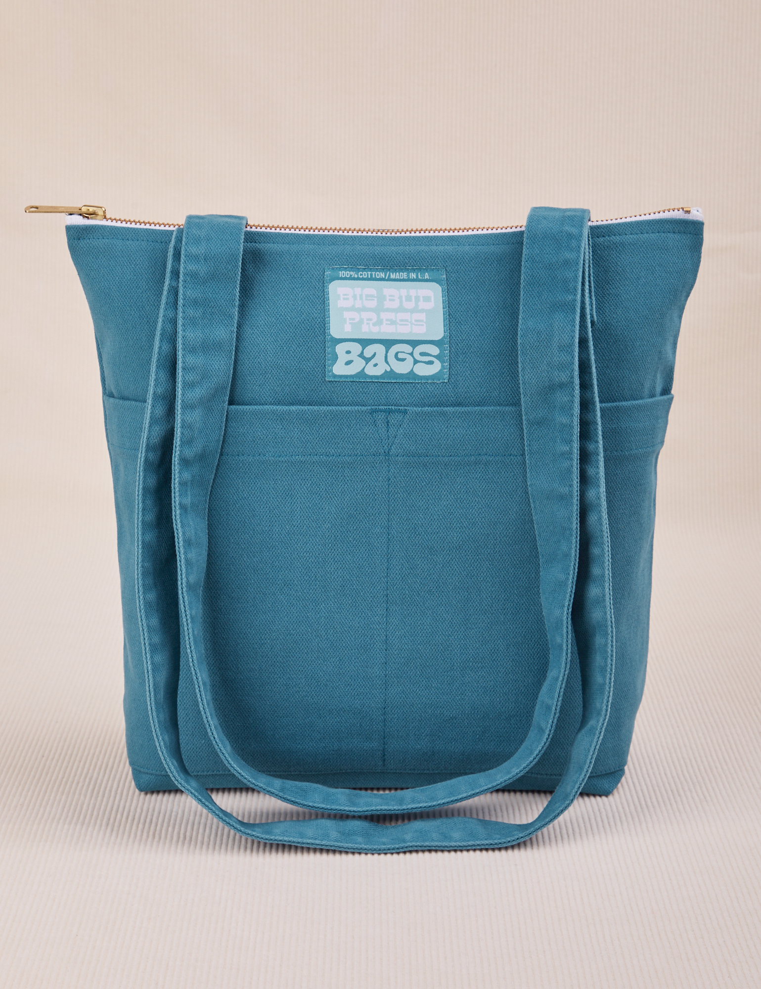 Over-Shoulder Zip Mini Tote in Marine Blue