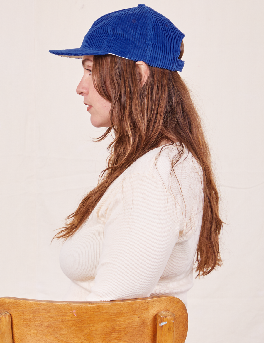 Dugout Corduroy Hat in Royal Blue on Allison