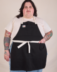 Full Denim Apron in Basic Black worn by Sam