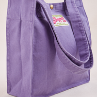 Angled view of Shopper Tote Bag in Faded Grape