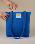 Over-Shoulder Zip Mini Tote in Royal Blue