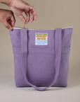 Over-Shoulder Zip Mini Tote in Faded Grape