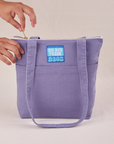 Over-Shoulder Zip Mini Tote in Faded Grape 