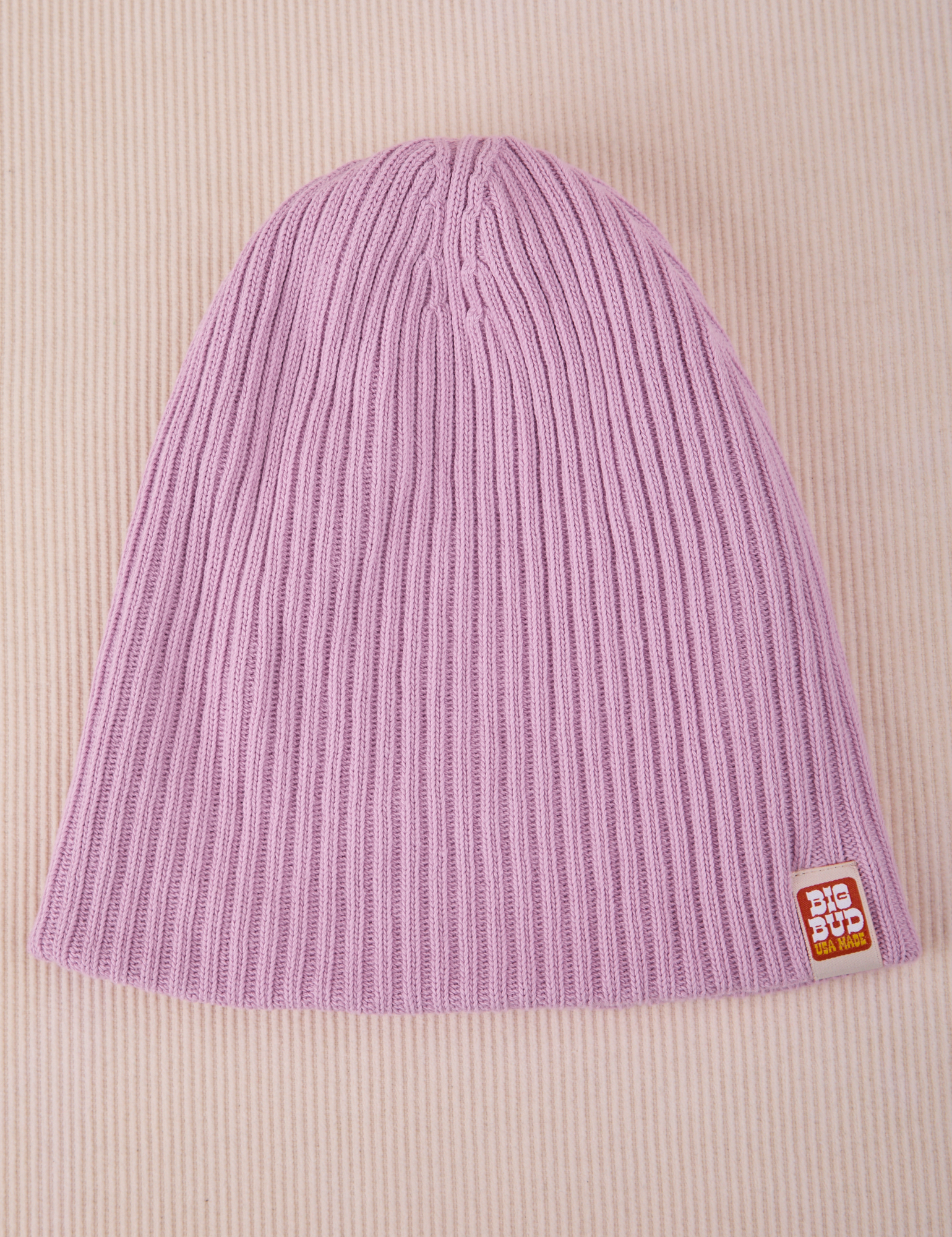 Ribbed Beanie in Lilac Purple