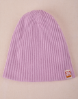 Ribbed Beanie in Lilac Purple