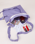 Over-Shoulder Zip Mini Tote in Faded Grape