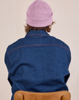 Ribbed Beanie in Lilac Purple back view worn by Quinn