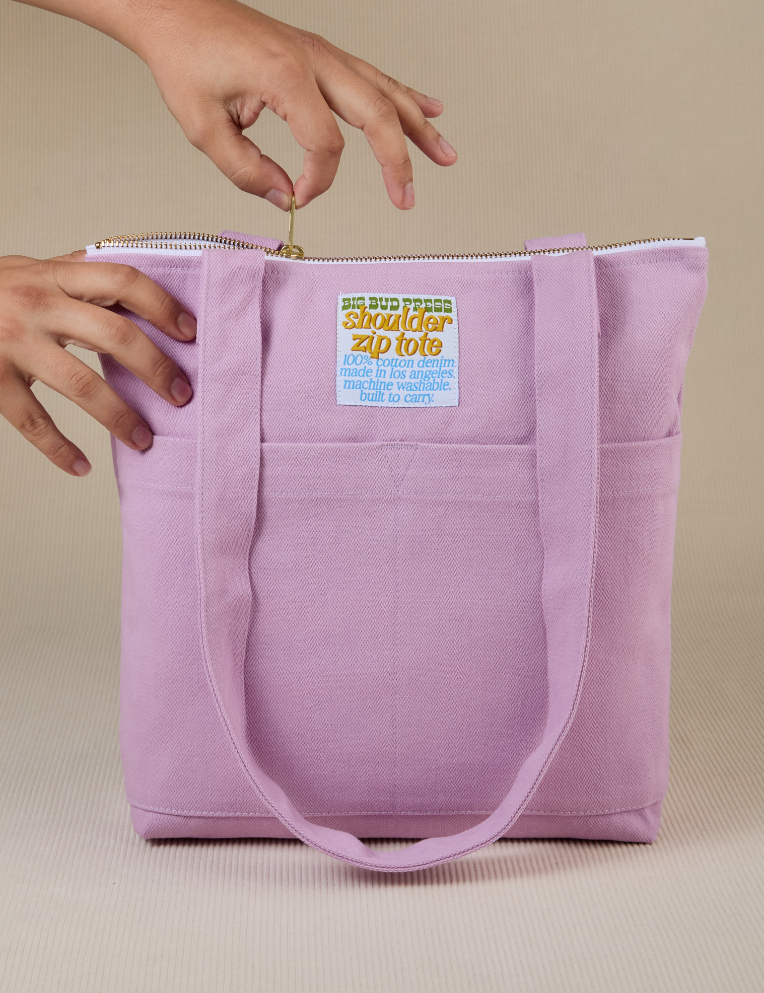 Over-Shoulder Zip Mini Tote in Lilac Purple