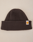 Ribbed Beanie in Espresso Brown