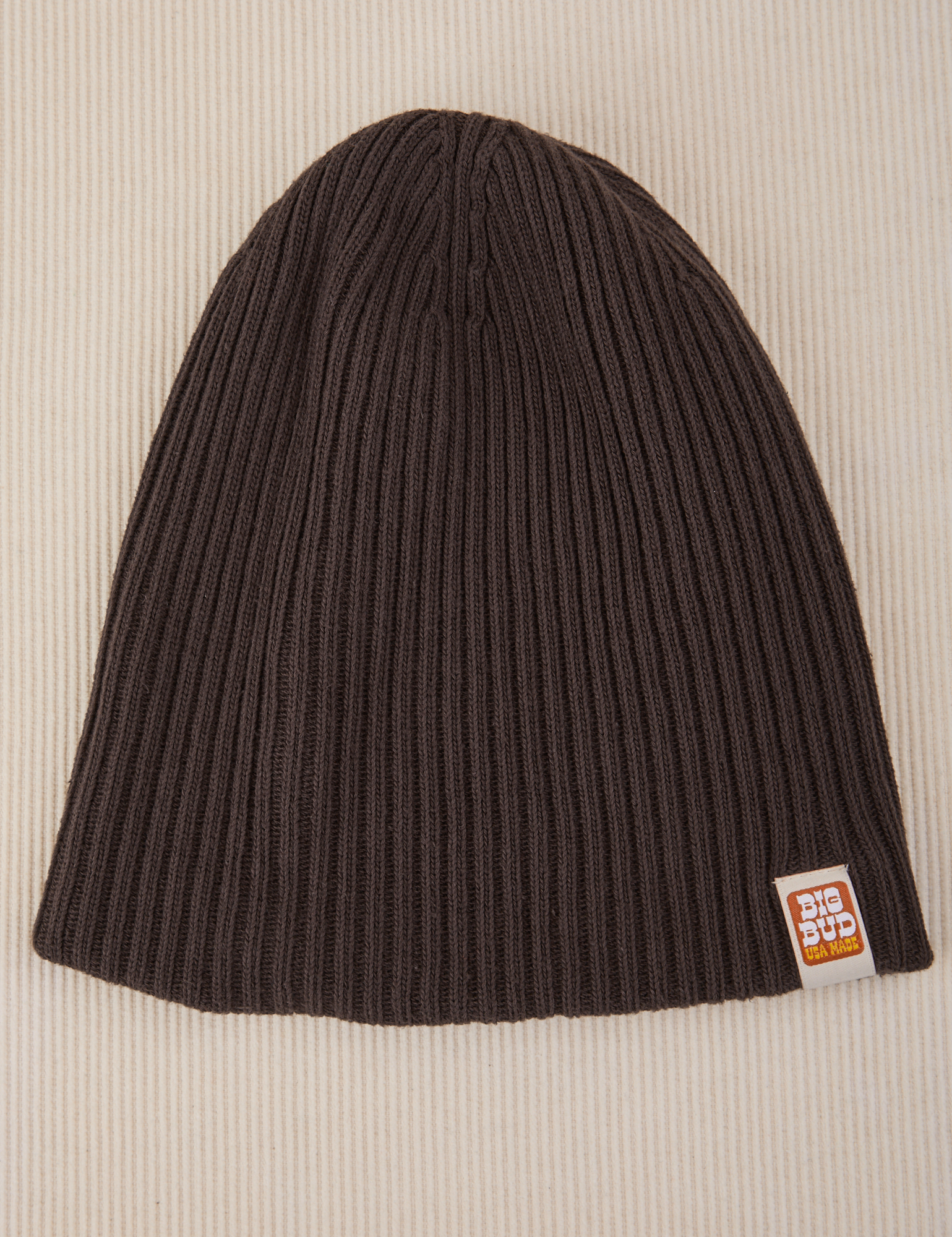 Ribbed Beanie in Espresso Brown