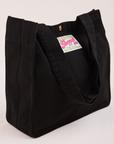 Angled view of Shopper Tote Bag in Black