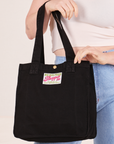 Shopper Tote Bag in black on Allison's arm